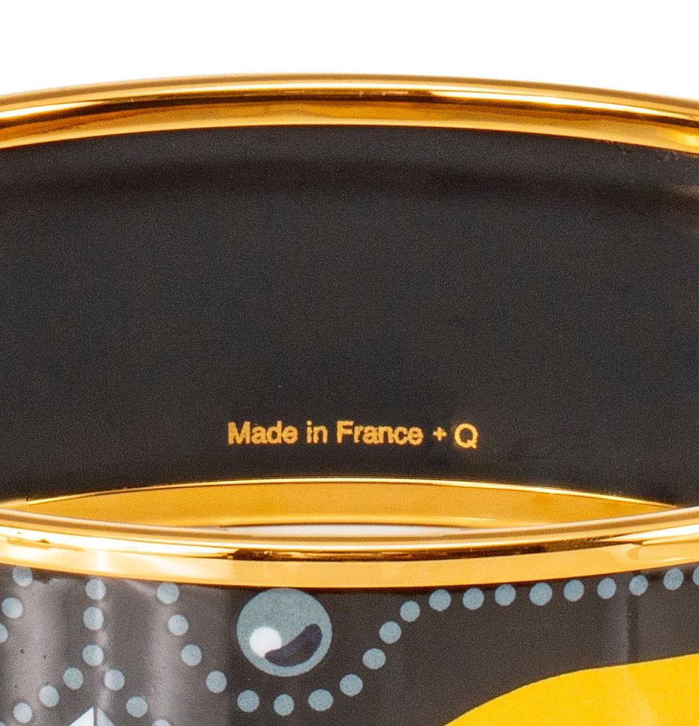 Auth. Hermès Bracelet Colliers de Chiens - EGP - 65-20mm Noir Gris Jaune - New en vente 1