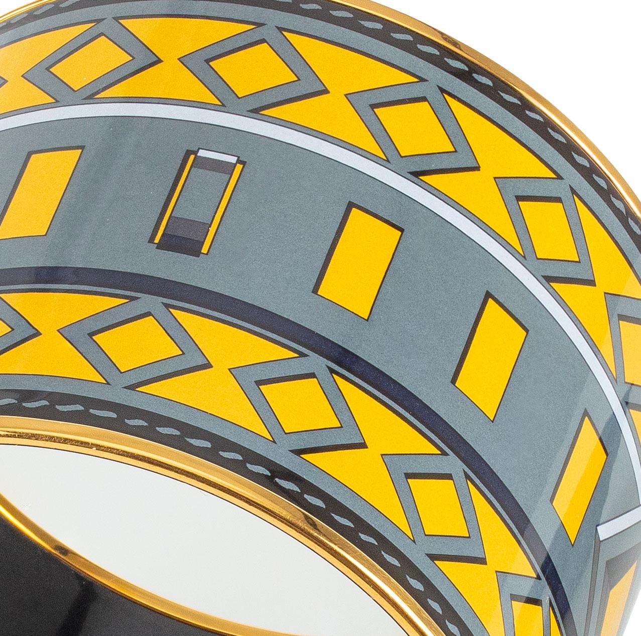 Auth. BRACELET Hermès - Colliers De Chiens - EGP - Jaune Gris - 70-58mm - New en vente 6