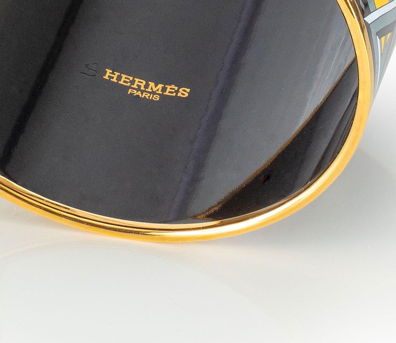 Auth. BRACELET Hermès - Colliers De Chiens - EGP - Jaune Gris - 70-58mm - New en vente 2
