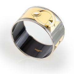 Auth. Hermès BRACELET - Colliers De Chiens - ESP - Or Grey - 70-36mm - New