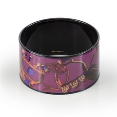 Auth. Hermès BRACELET - Concours D Etriers - PVD - Purple Wine - 70-38mm - New