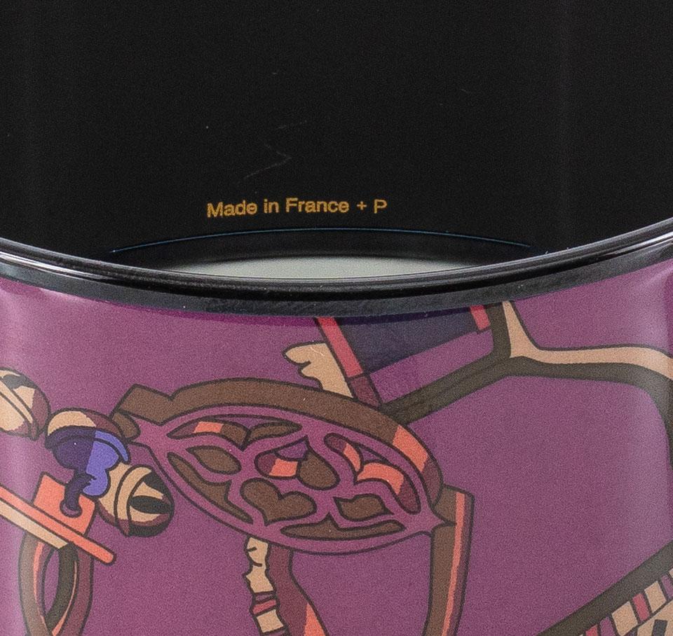 Aut. PULSERA Hermès - Concours D Etriers - PVD - Vino Púrpura - 70-38mm - Nuevo en venta 2