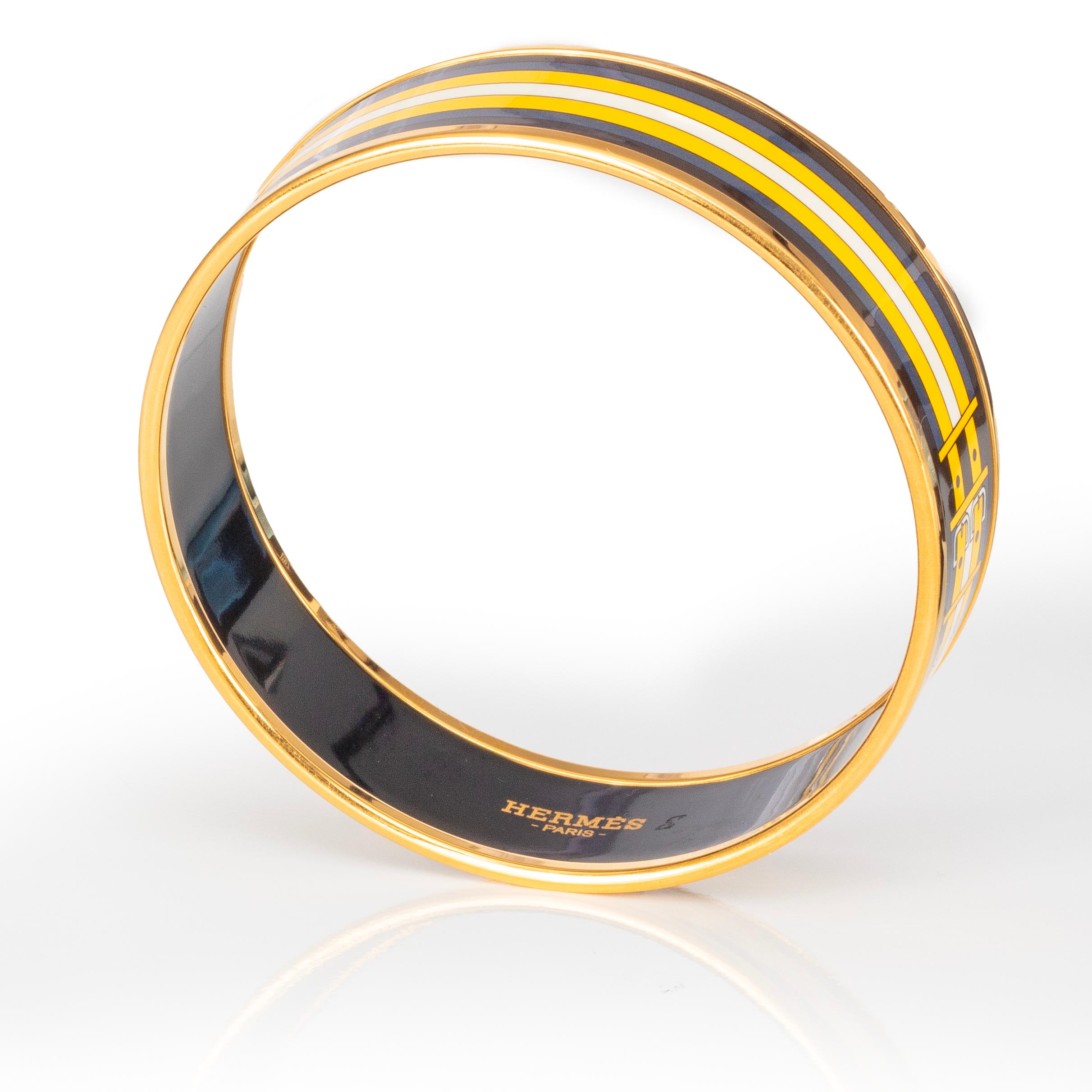 Aut. Hermès PULSERA EGP - NOUVEAU ROBACAR - Negro Amarillo - 65-16mm - Nuevo en venta 1