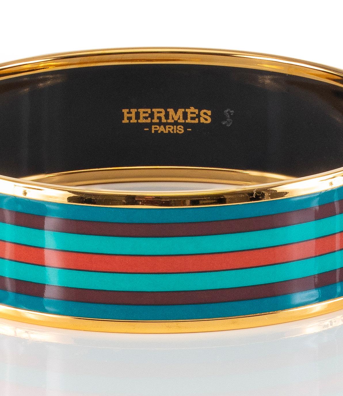 Auth. Hermès BRACELET EGP - ROBACAR - Dark Green Red - 65-16mm - New Condition For Sale 1