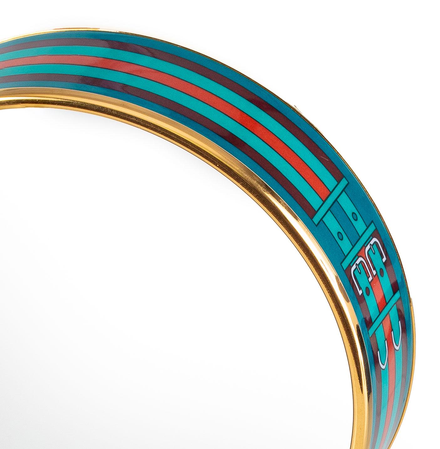Auth. Hermès BRACELET EGP - ROBACAR - Dark Green Red - 65-16mm - New Condition For Sale 3