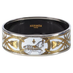 Auth. Hermès BRACELET Grand Apparat - ESP - White Rose - 65-20mm New