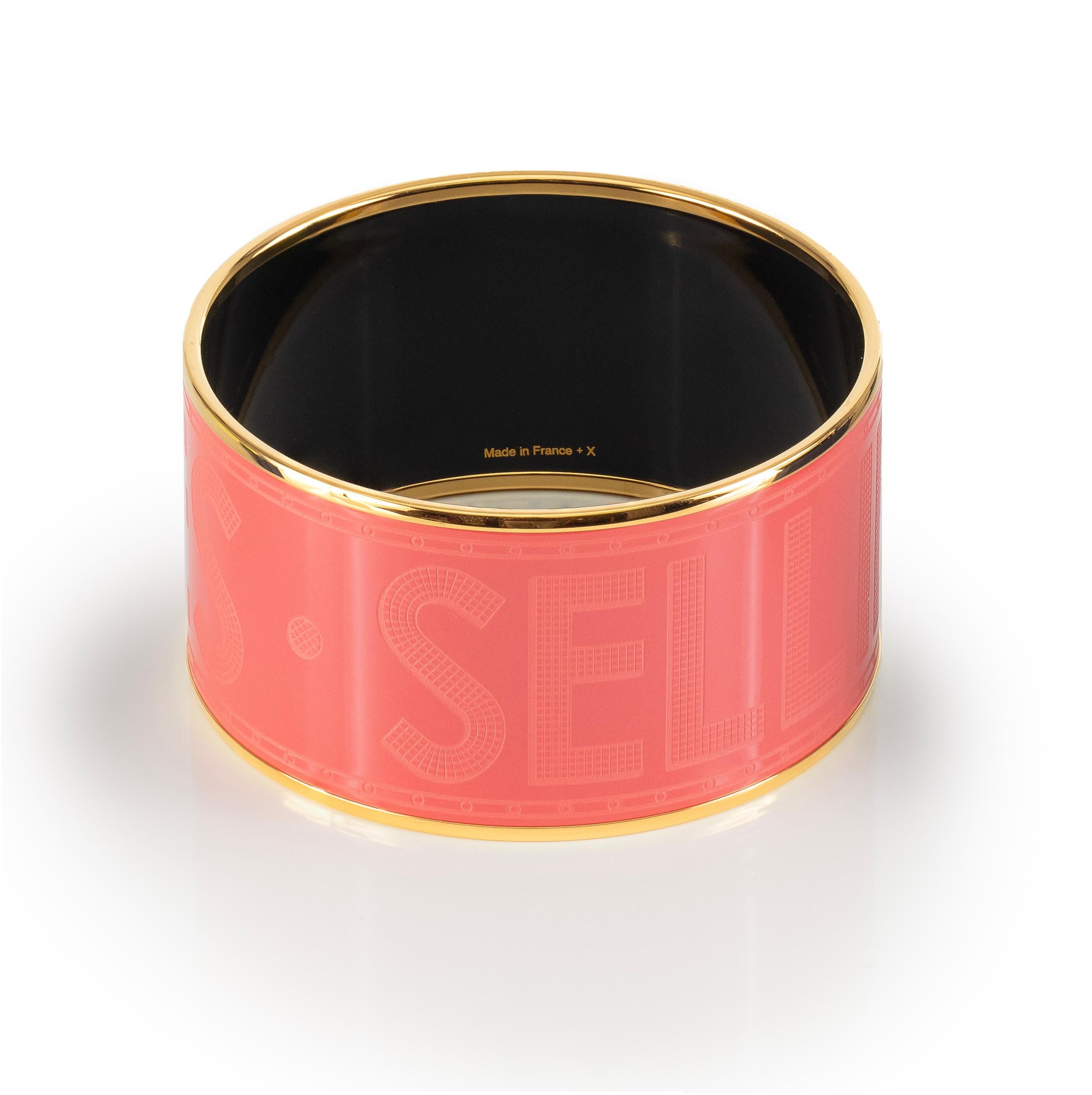 Art Deco Auth. Hermès BRACELET - Hermes Sellier - EGP - Rose Dahlia - 65-35mm  NEW For Sale