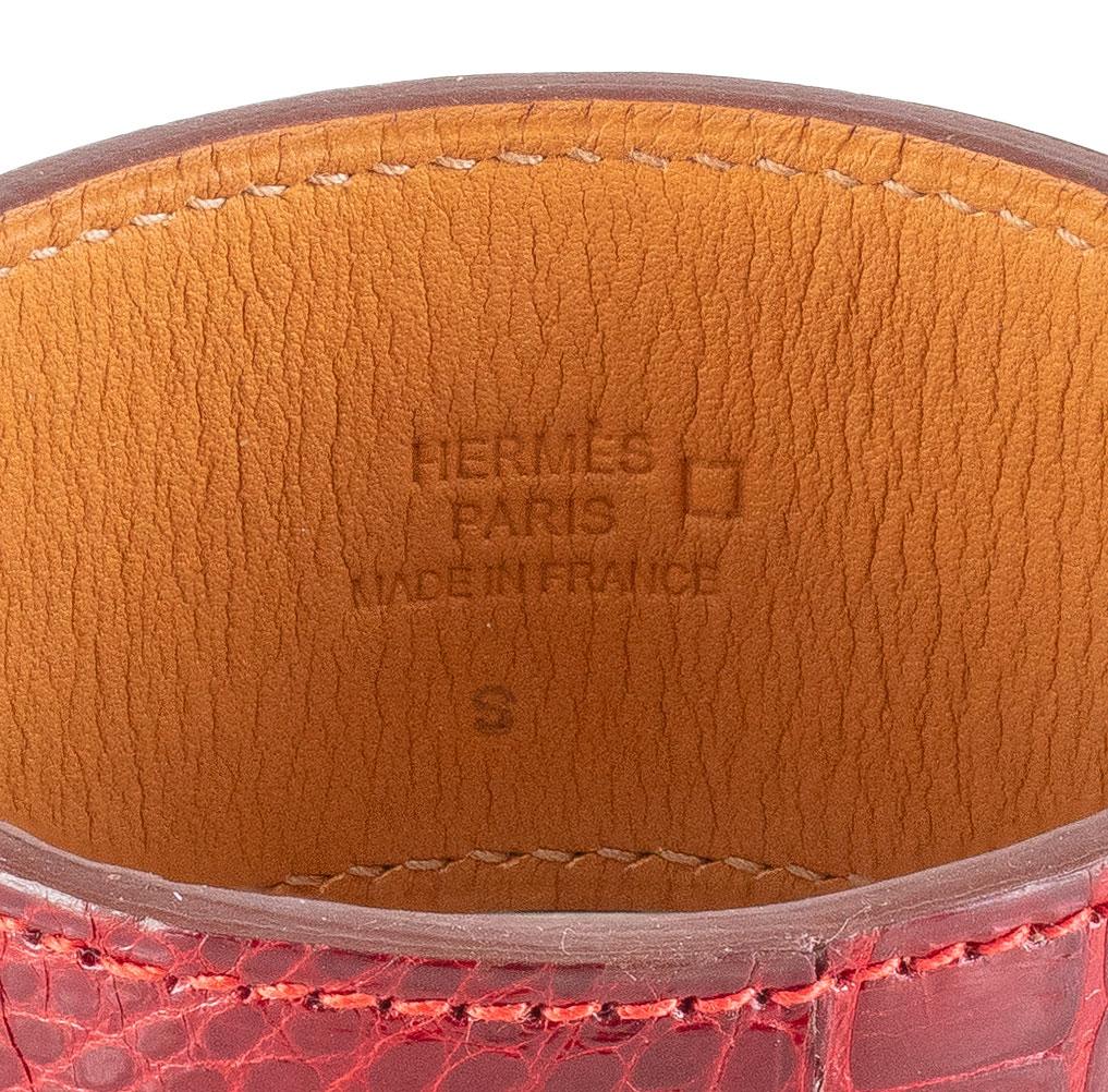 Auth. Hermès BRACELET - NEO - Alligator - Red Vivid - 70-35mm - New For Sale 6