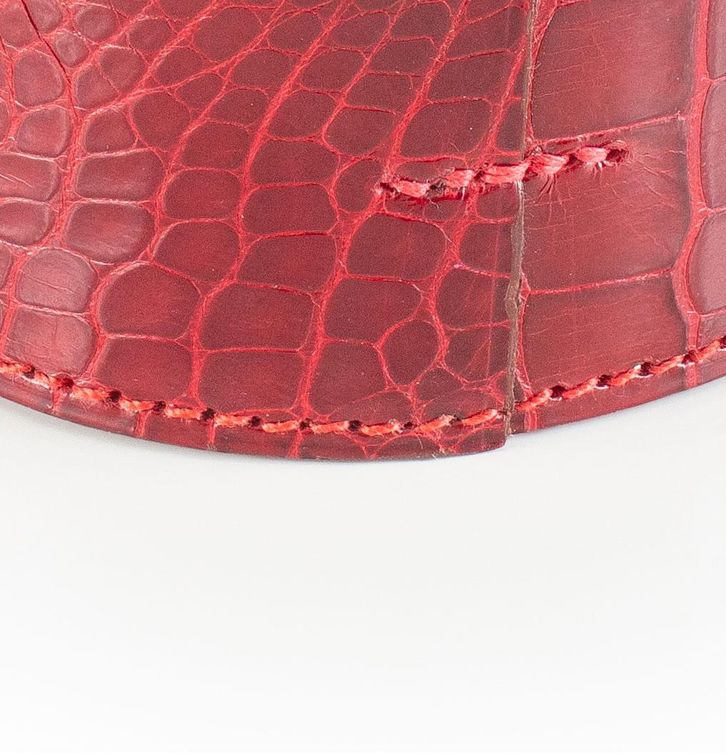 Auth. Hermès BRACELET - NEO - Alligator - Red Vivid - 70-35mm - New For Sale 7