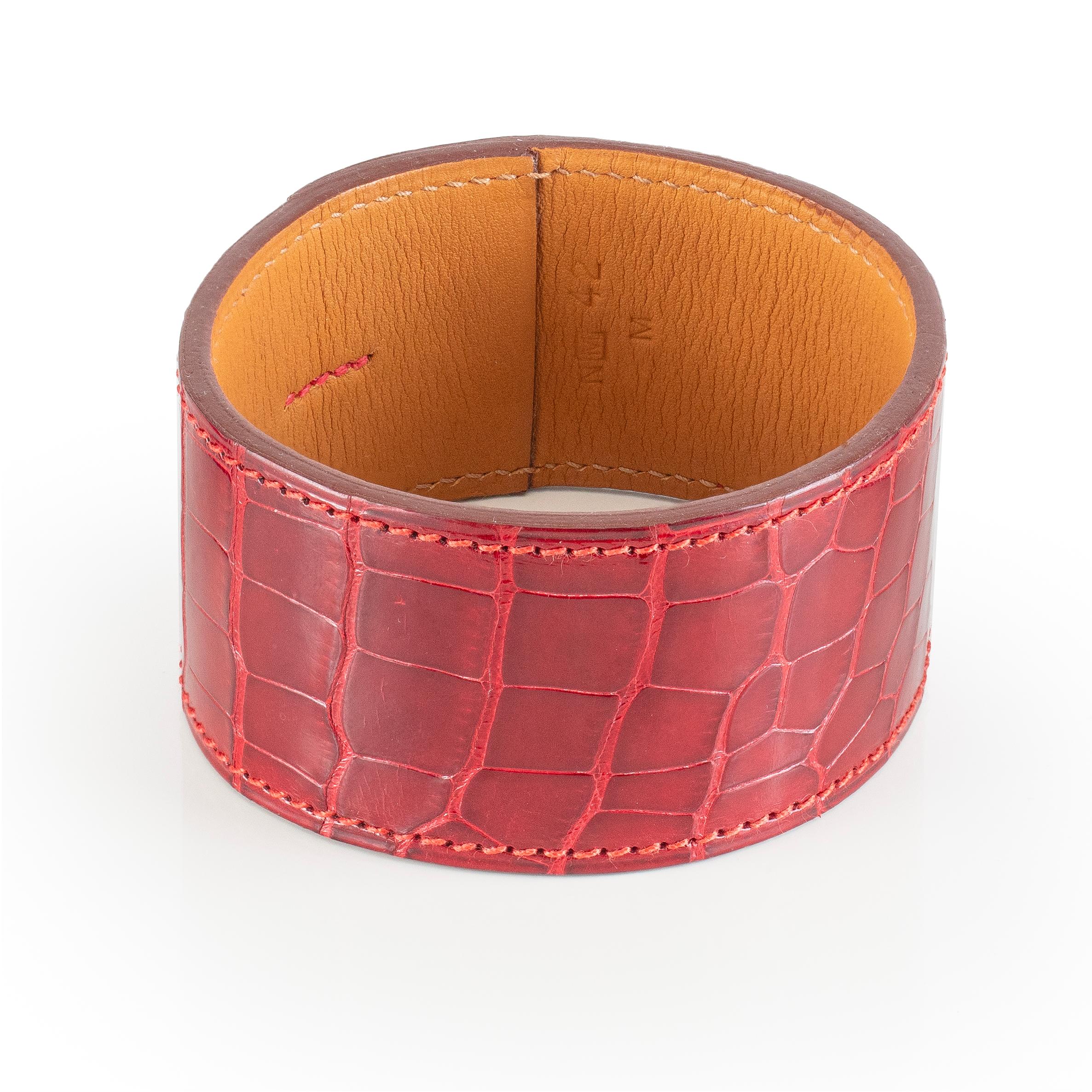Auth. Hermès BRACELET - NEO - Alligator - Red Vivid - 70-35mm - New For Sale