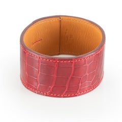 Auth. Hermès BRACELET - NEO - Alligator - Red Vivid - 70-35mm - New