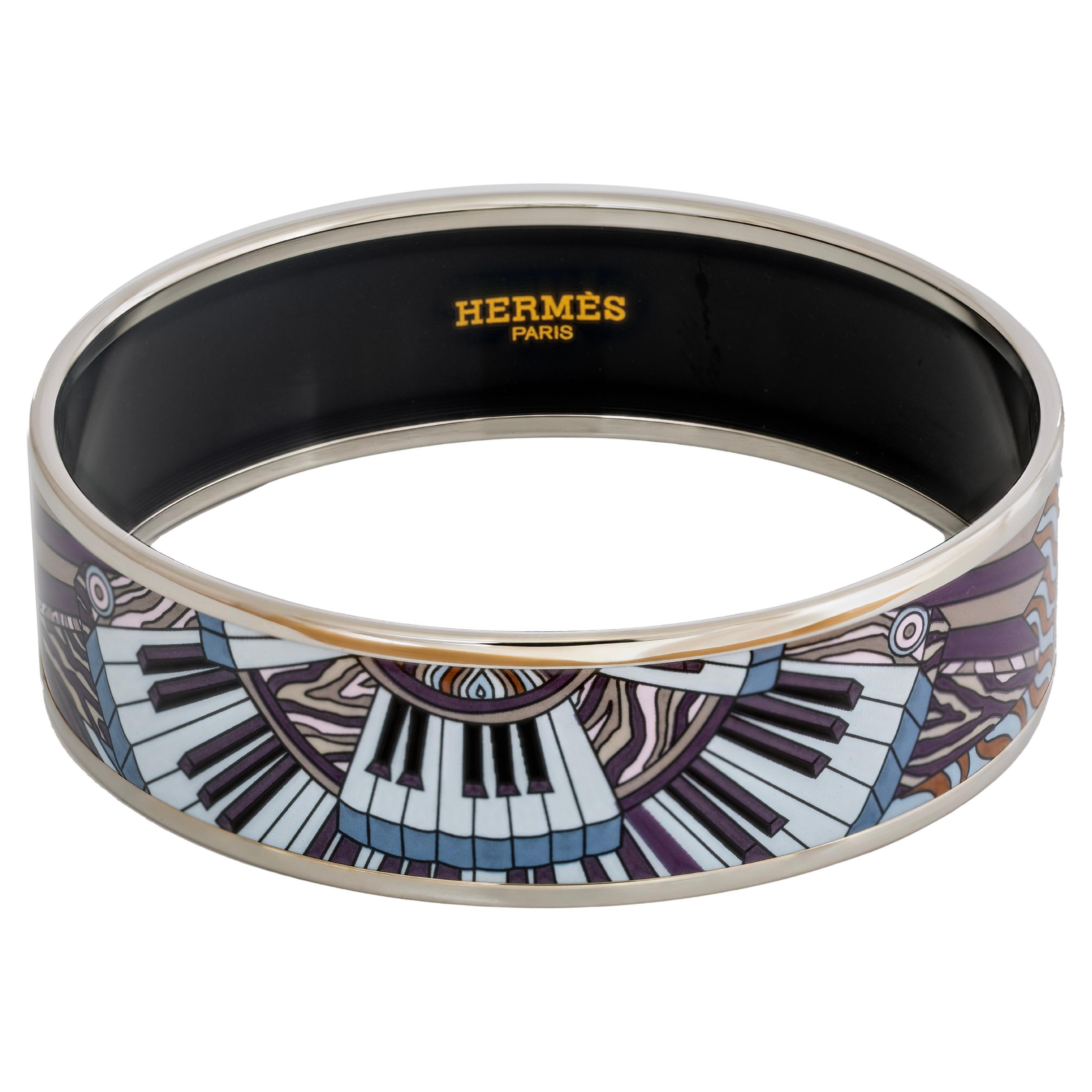 Auth. Hermès BRACELET - Point D Orgue Bracelet - ESP - 65-17 - Dark Purple - New For Sale