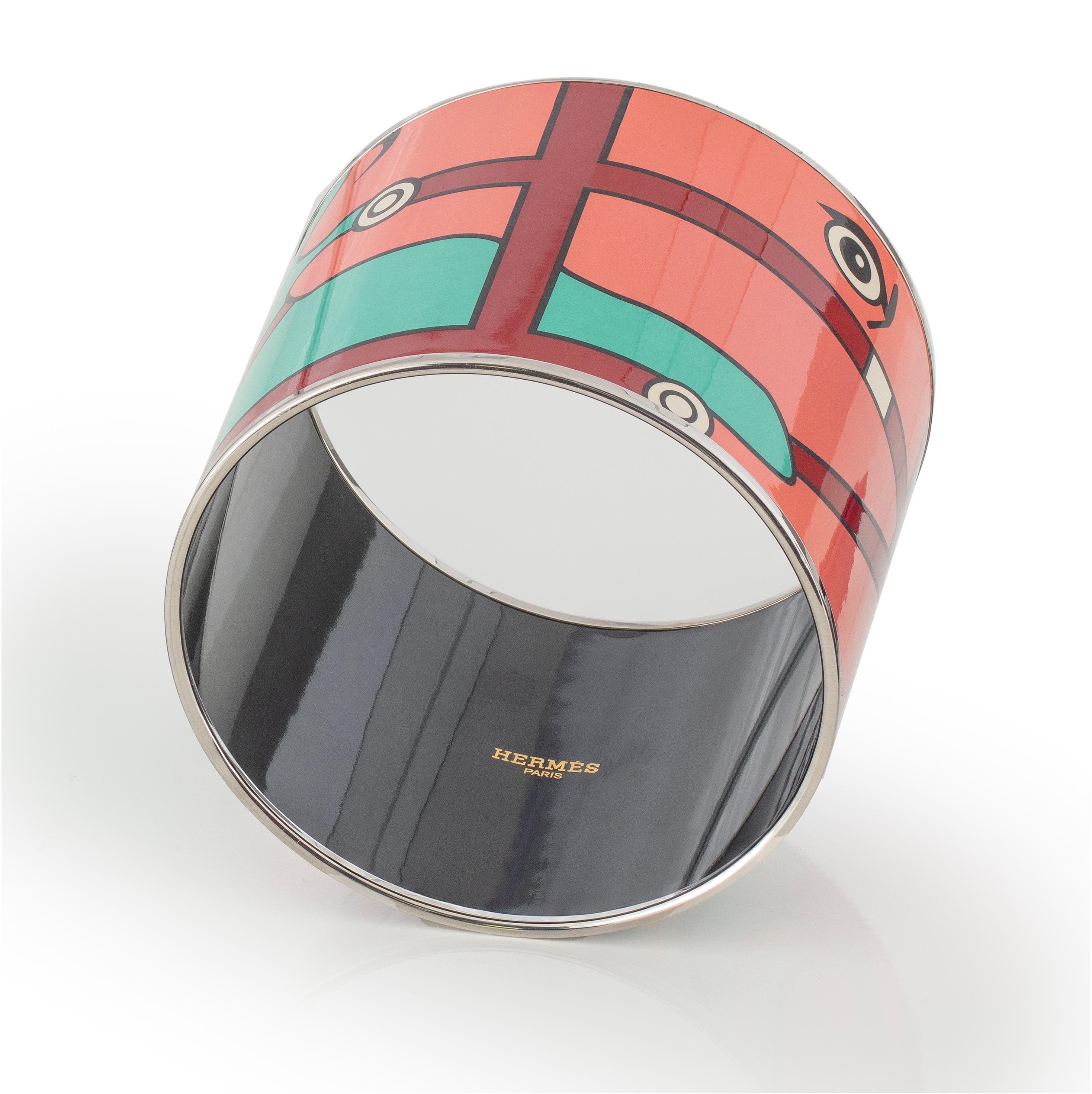 De las mujeres Aut. PULSERA Hermès Quadrige Moderne - ESP - Verde Rosa - 70-60mm - Nuevo en venta