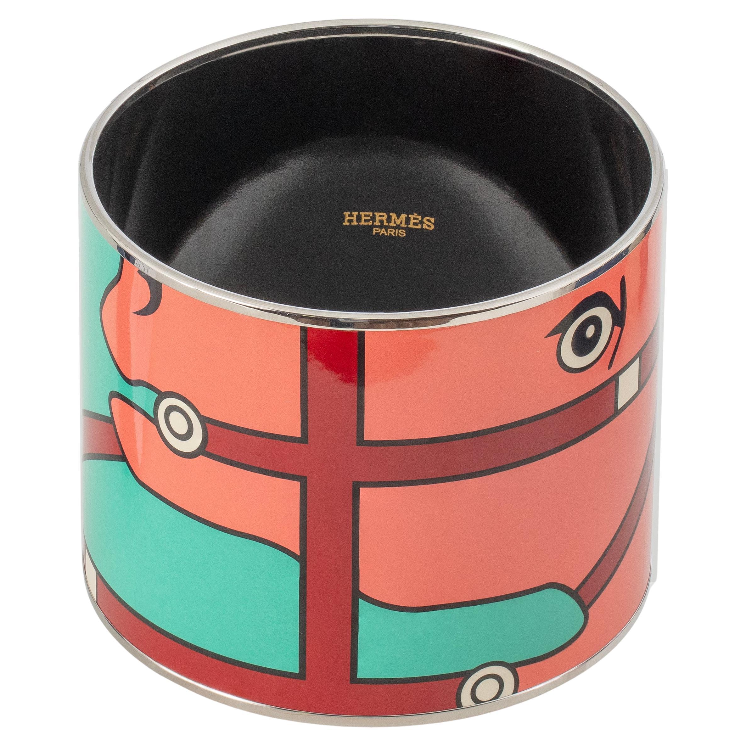 Aut. PULSERA Hermès Quadrige Moderne - ESP - Verde Rosa - 70-60mm - Nuevo