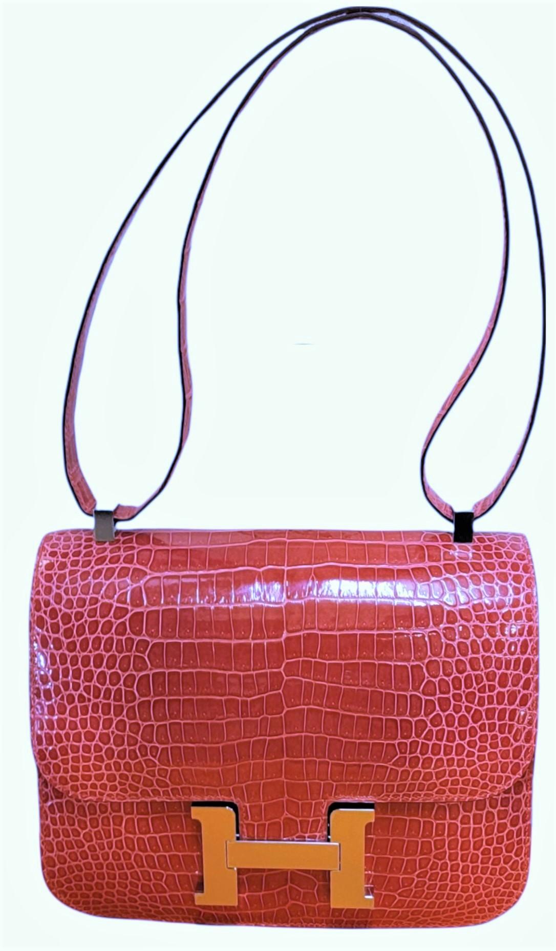 Auth Hermes Constance 24 Alligator Shoulder Bag Brand New For Sale 7