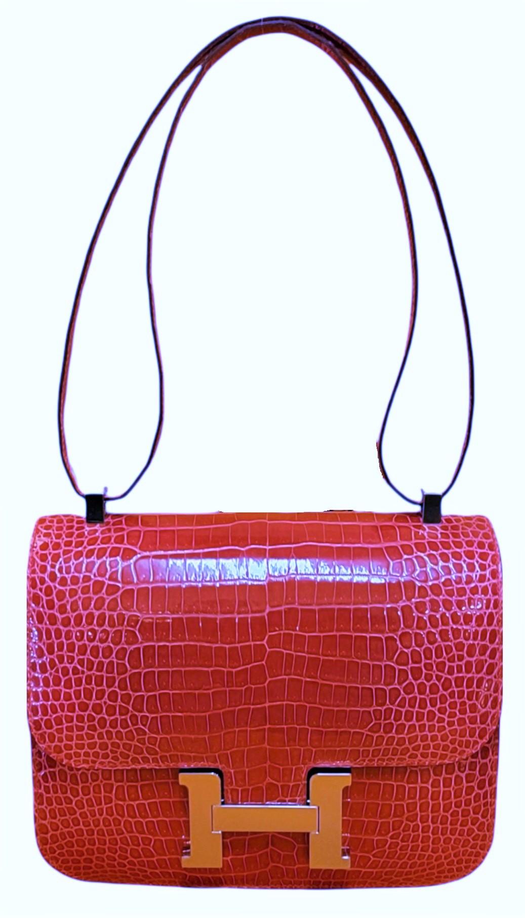 Auth Hermes Constance 24 Alligator Shoulder Bag Brand New For Sale 3