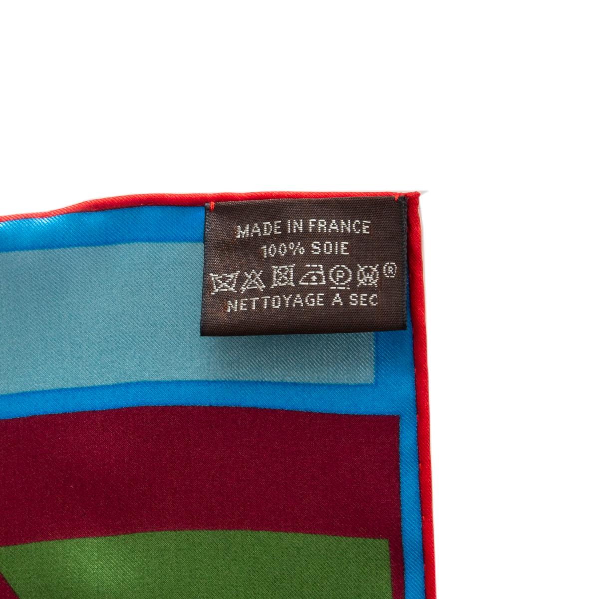 Green auth HERMES green SEA, SURF & FUN 140 silk Shawl Scarf