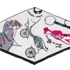 auth HERMES grey cashmere silk TOUT EN CARRE MED LOSANGE Scarf