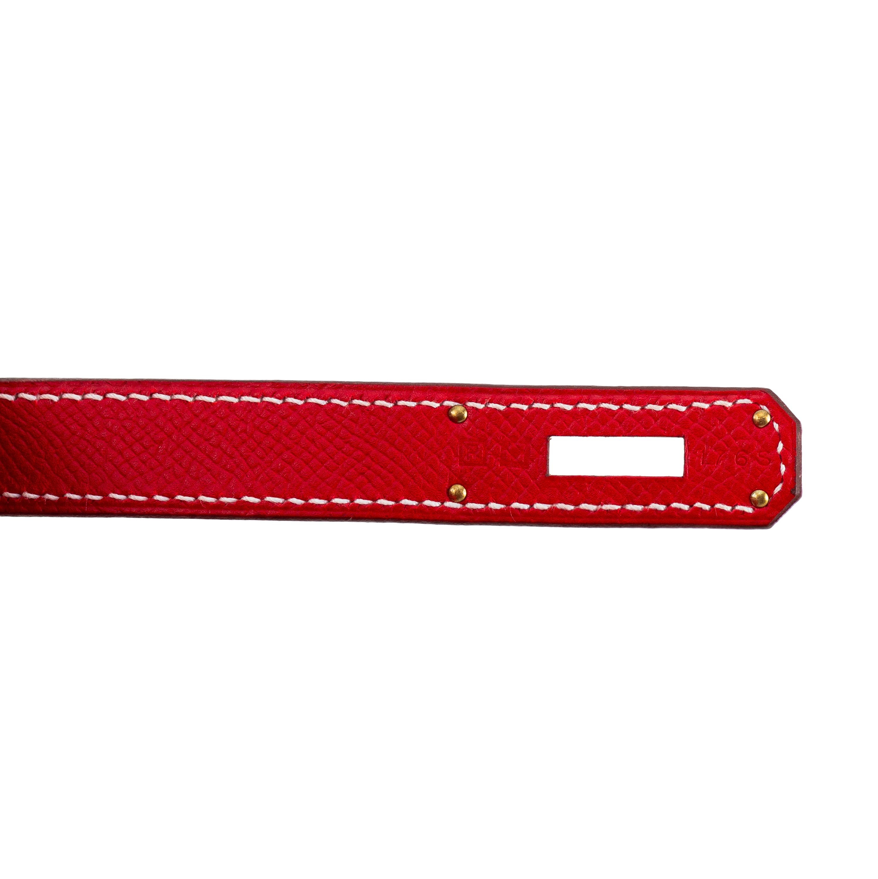 Aut. Hermes Kelly Bag - Rojo - Togo Cuero 35cm - Nuevo en venta 9