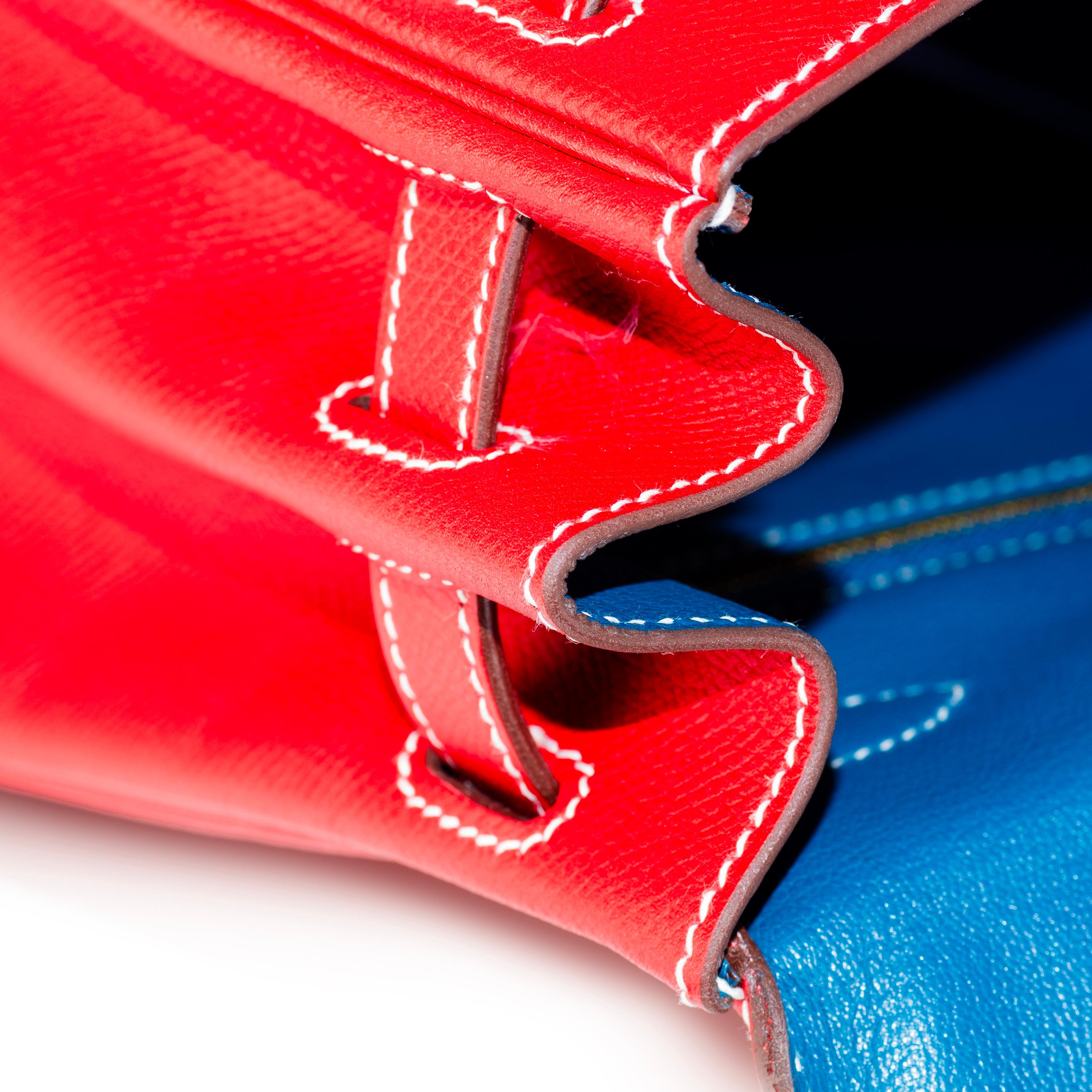 Aut. Hermes Kelly Bag - Rojo - Togo Cuero 35cm - Nuevo en venta 15