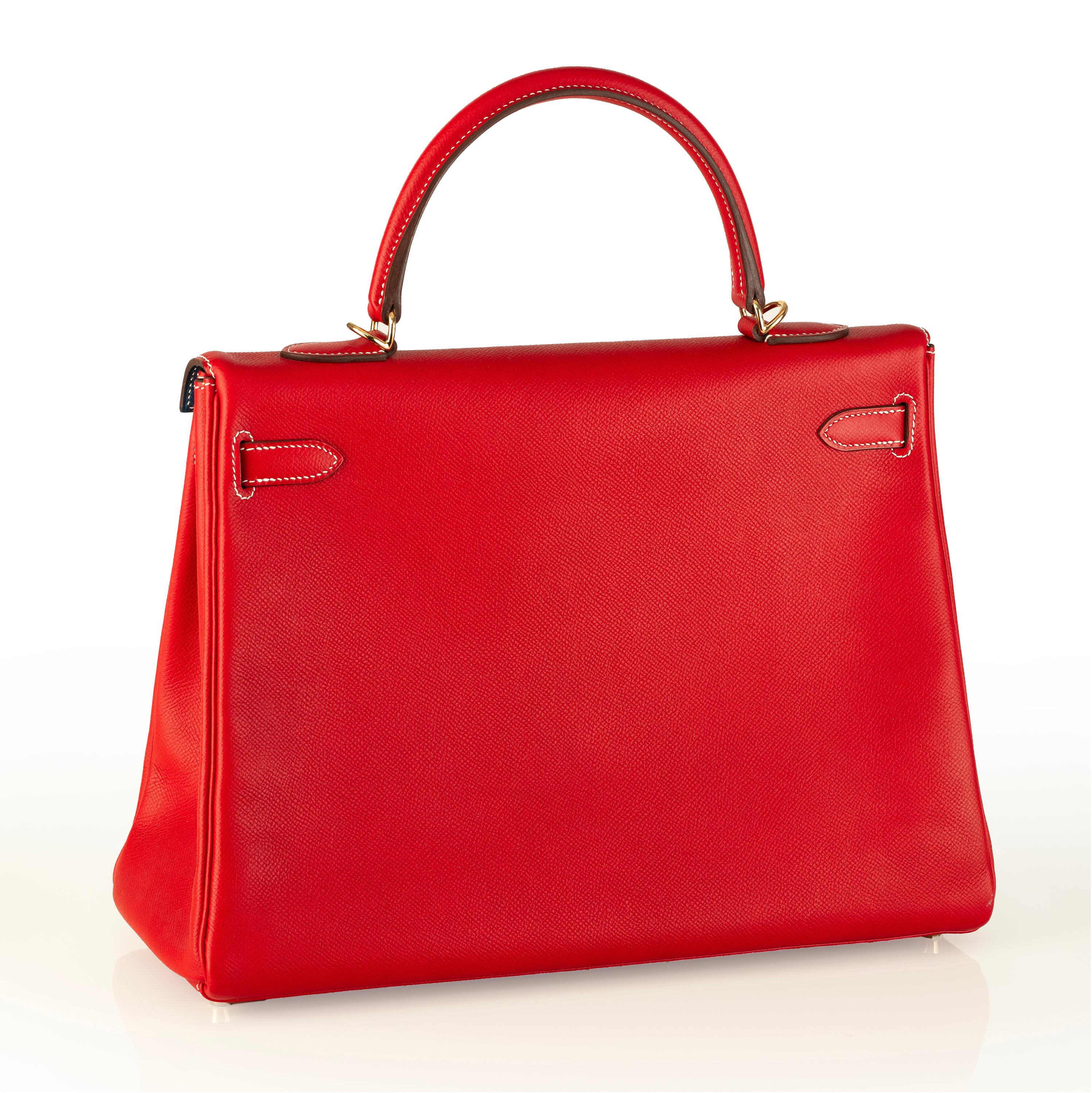 Aut. Hermes Kelly Bag - Rojo - Togo Cuero 35cm - Nuevo en Nuevo estado para la venta en Ottawa, CA