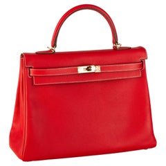 Autor. Hermes Kelly Bag - Rot - Togo Leder 35cm - Neu