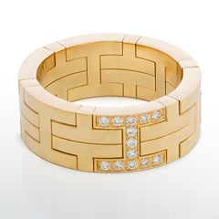 Auth. Hermes Kilim H - Ring 18K Gold Au750 – Diamonds 0.09 ct – Size 5.25 - New