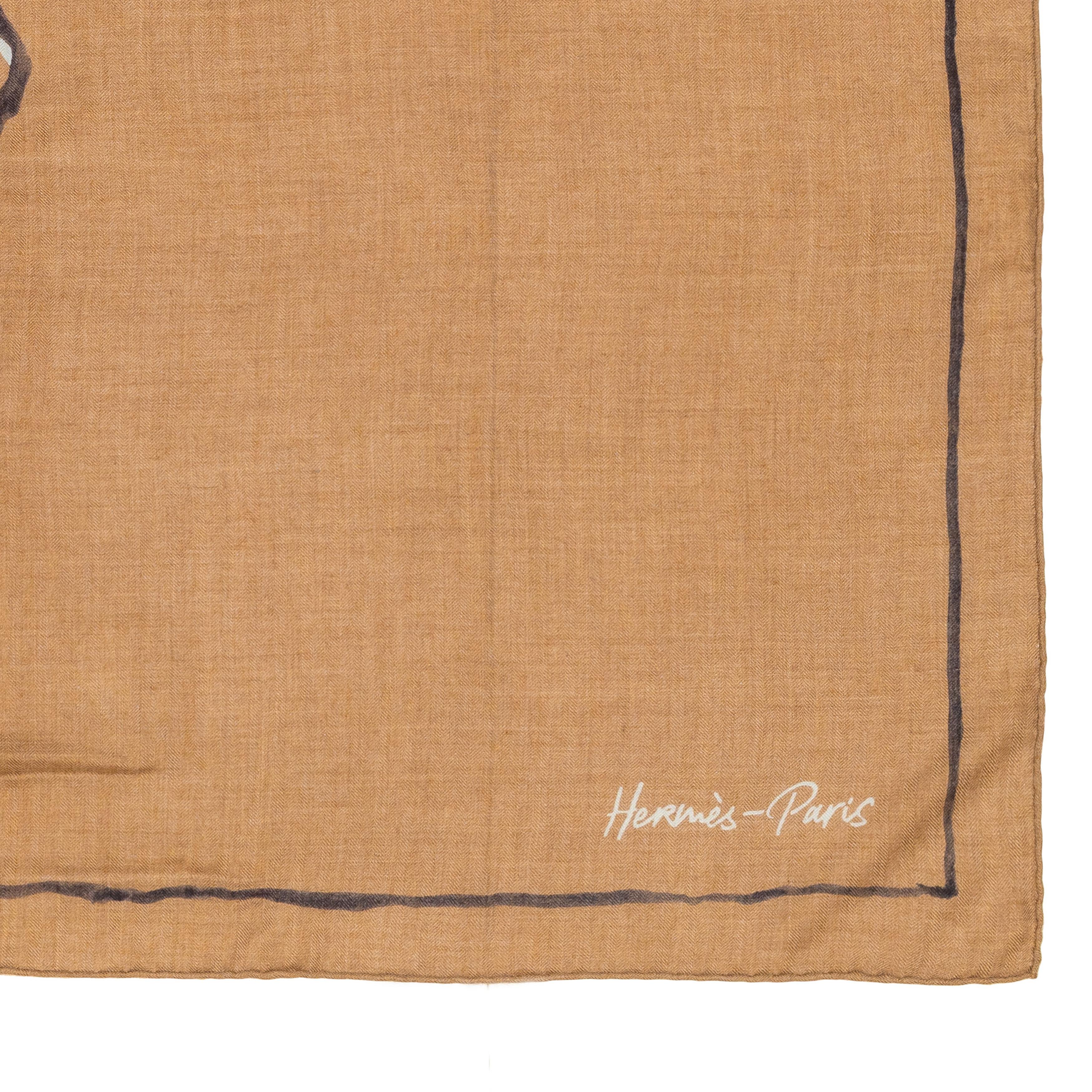 Auth. Hermès Libre Comme Pégase - CS140 - Caramel Crème Noire - Excellent Cond en vente 8