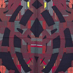 auth HERMES midnight blue CAVALCADOUR 140 cashmere silk Shawl Scarf