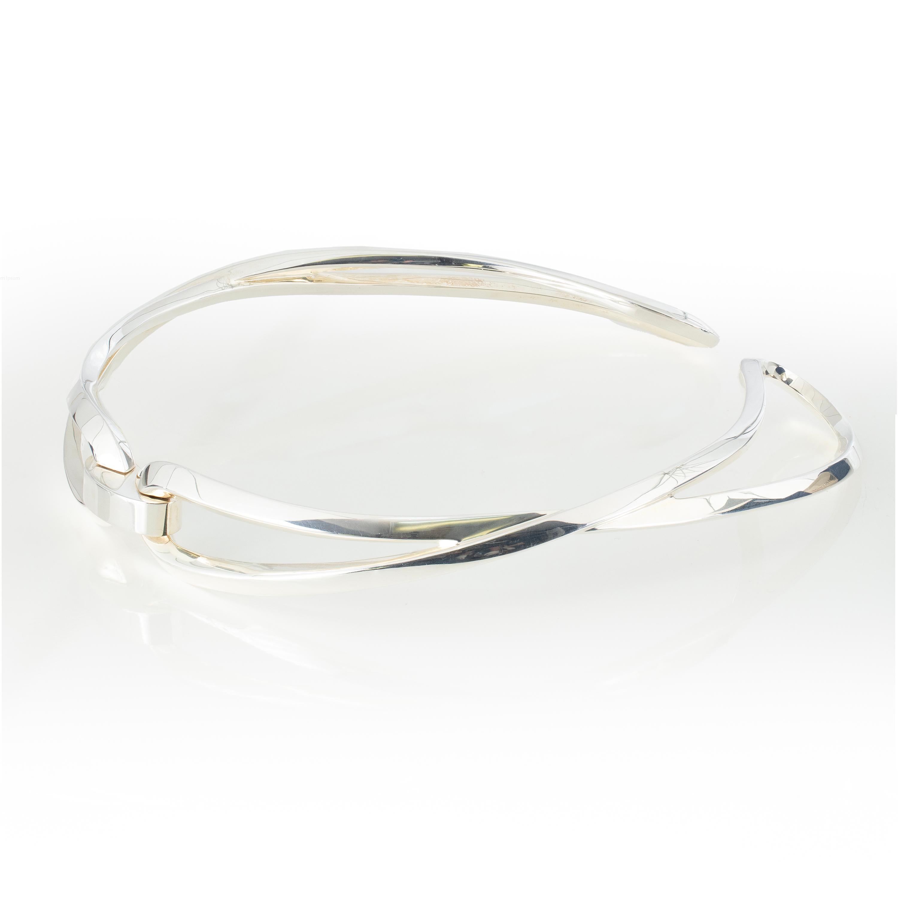 Auth. COLLIER HERMES - ETREINTE - Argent massif 925 - 162gr - Rare en vente 2