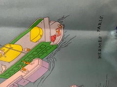 Auth Hermes New York Battery Park Scarf Silk Limited Edition 90