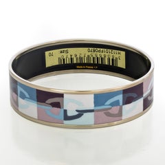 Auth. Hermès Optique Chaîne d’Ancre Bracelet - Rose Pâle Bleu-Gris Étoupe - New