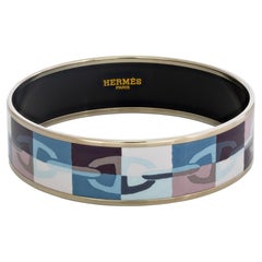 Auth. Hermès Optique Chaîne d’Ancre Bracelet - Rose Pâle Bleu-Gris Étoupe - New