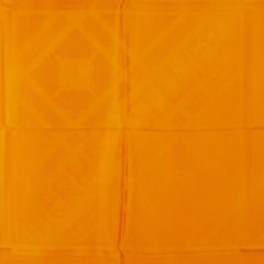 auth HERMES orange HERMES SELLIER 90 silk twill jacquard Scarf
