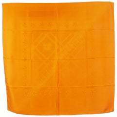 auth HERMES orange HERMES SELLIER 90 silk twill jacquard Scarf