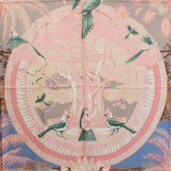 auth HERMES pink ALOHA 140 silk Shawl Scarf