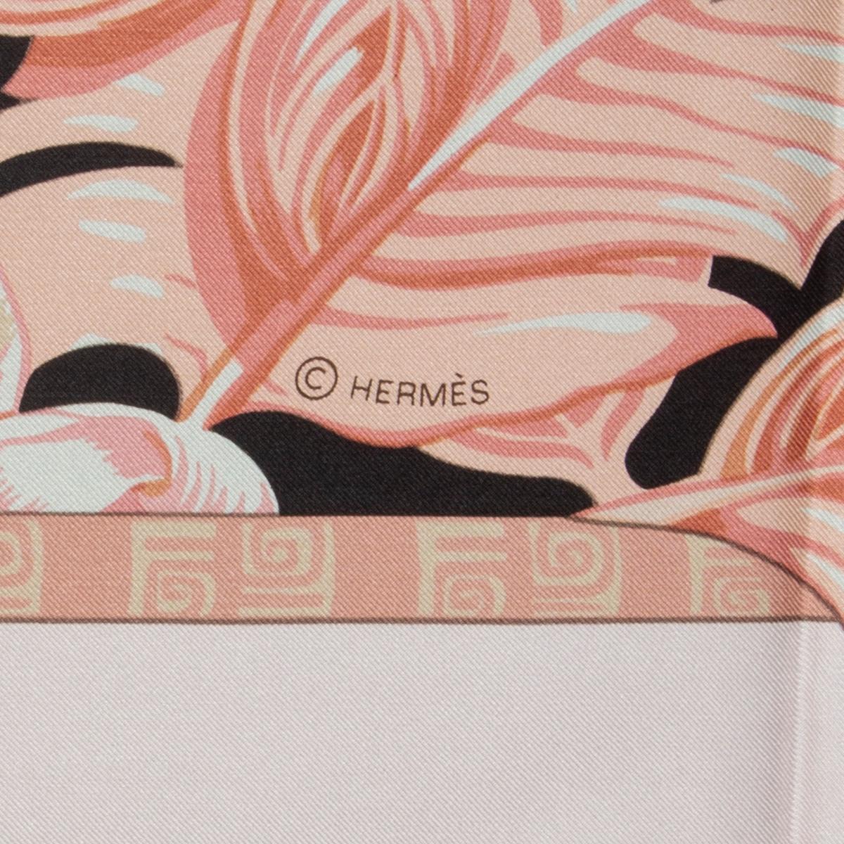 Women's or Men's auth HERMES pink ALOHA 140 silk Shawl Scarf