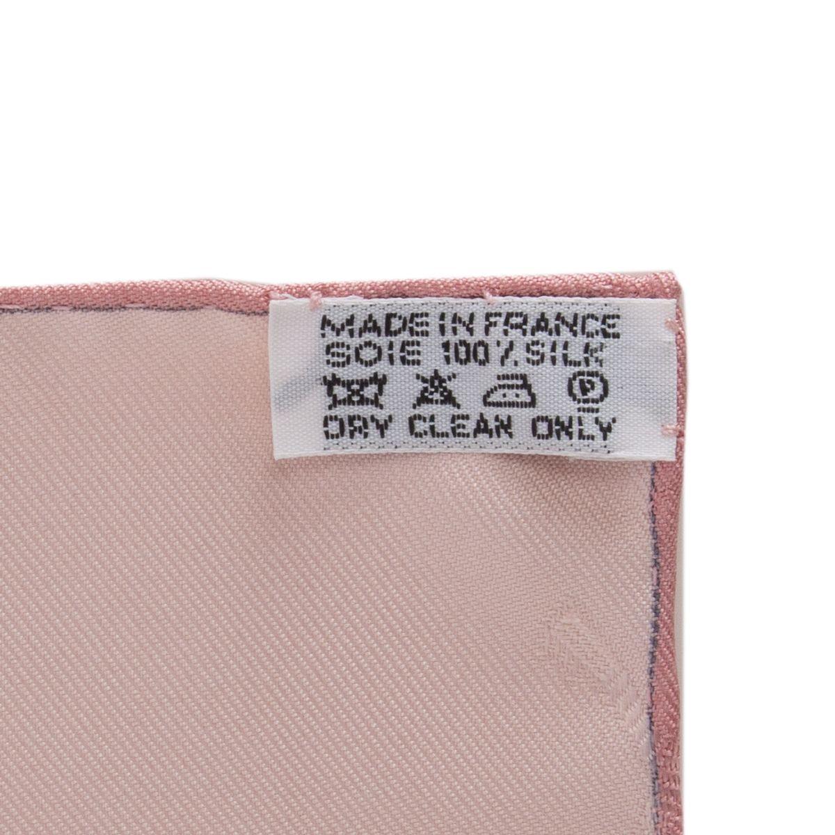 Women's or Men's auth HERMES pink FETES VENITIENNES 90 silk twill Scarf