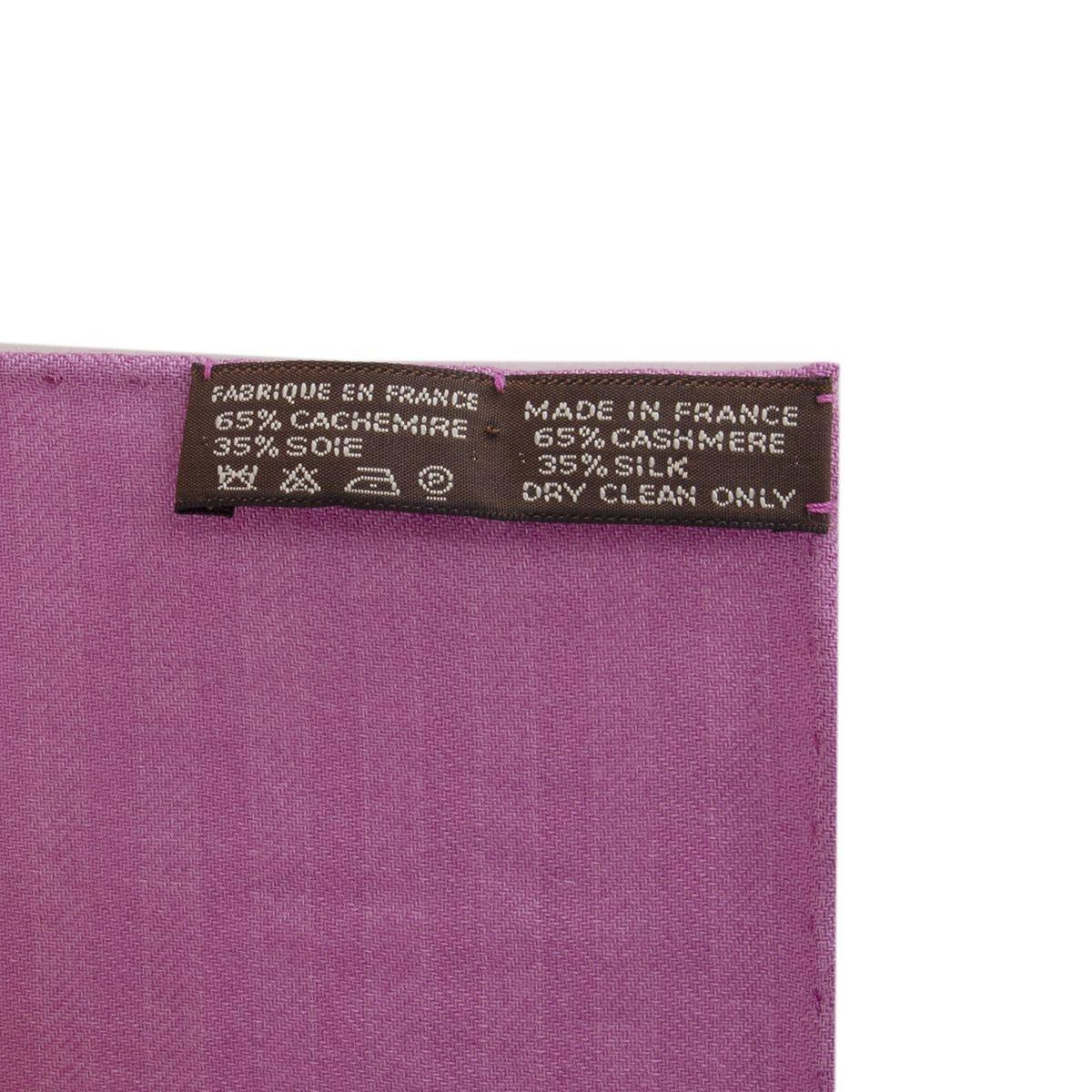 auth HERMES purple orange Graff Hermes 140 cashmere silk Shawl Scarf In New Condition In Zürich, CH