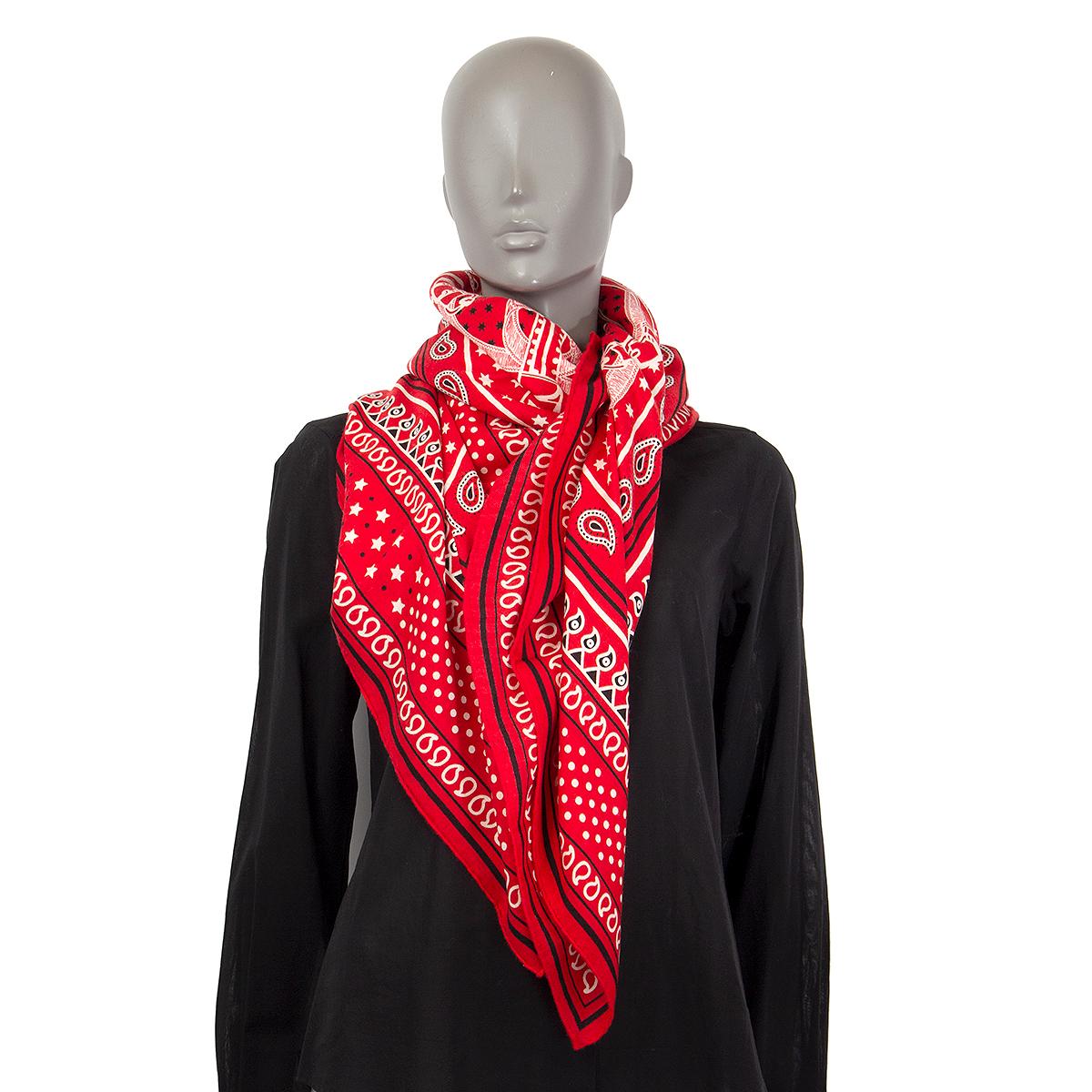 auth HERMES red EPERON d'OR 140 cashmere silk Shawl Scarf In New Condition In Zürich, CH