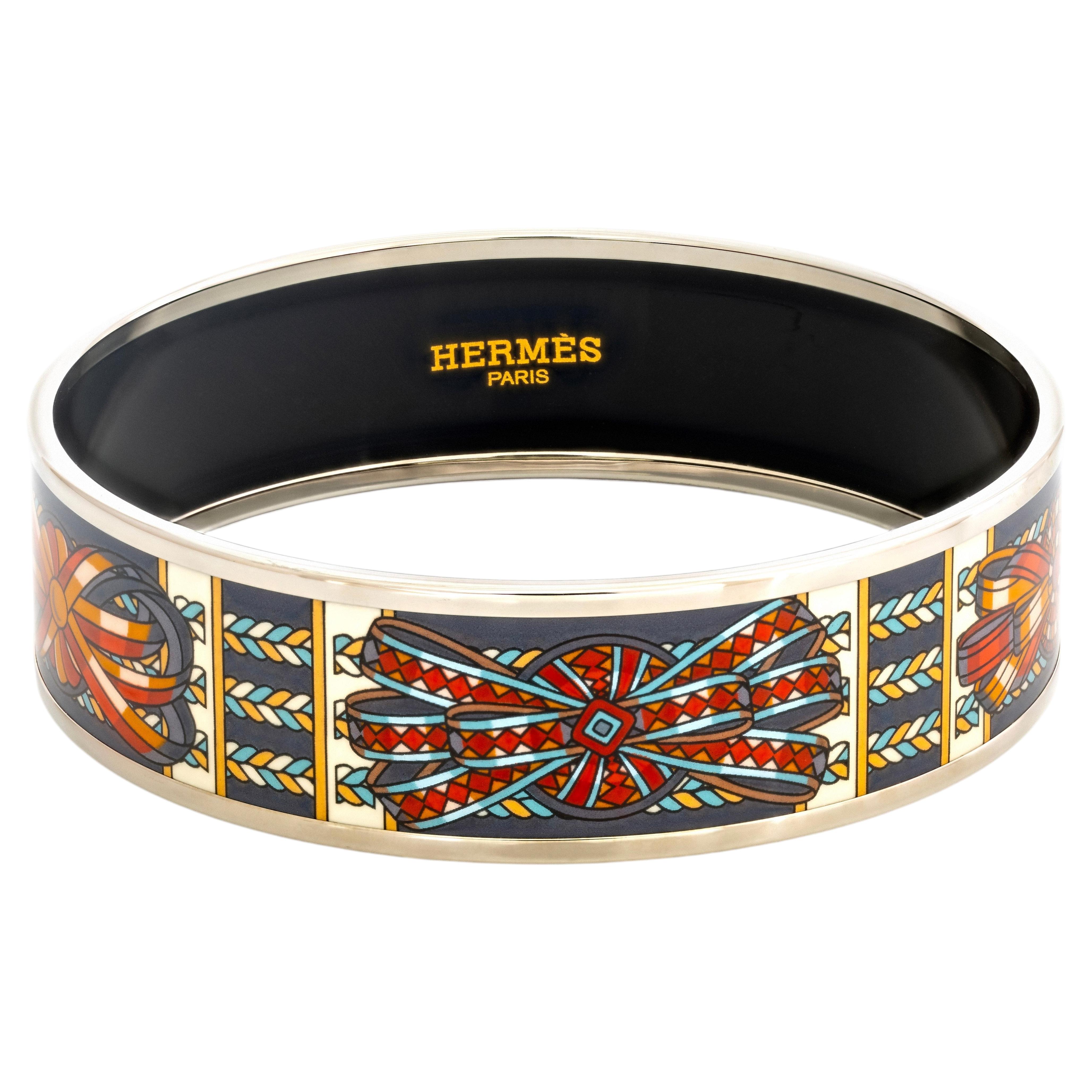 Auth. Hermès Rubans de Cheval Bracelet - ESP - 65-17mm - Red Purple - New