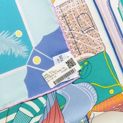 Auth. Hermes Scarf - Bagage a Main - Turquoise Rose Pal - New with Store Tag