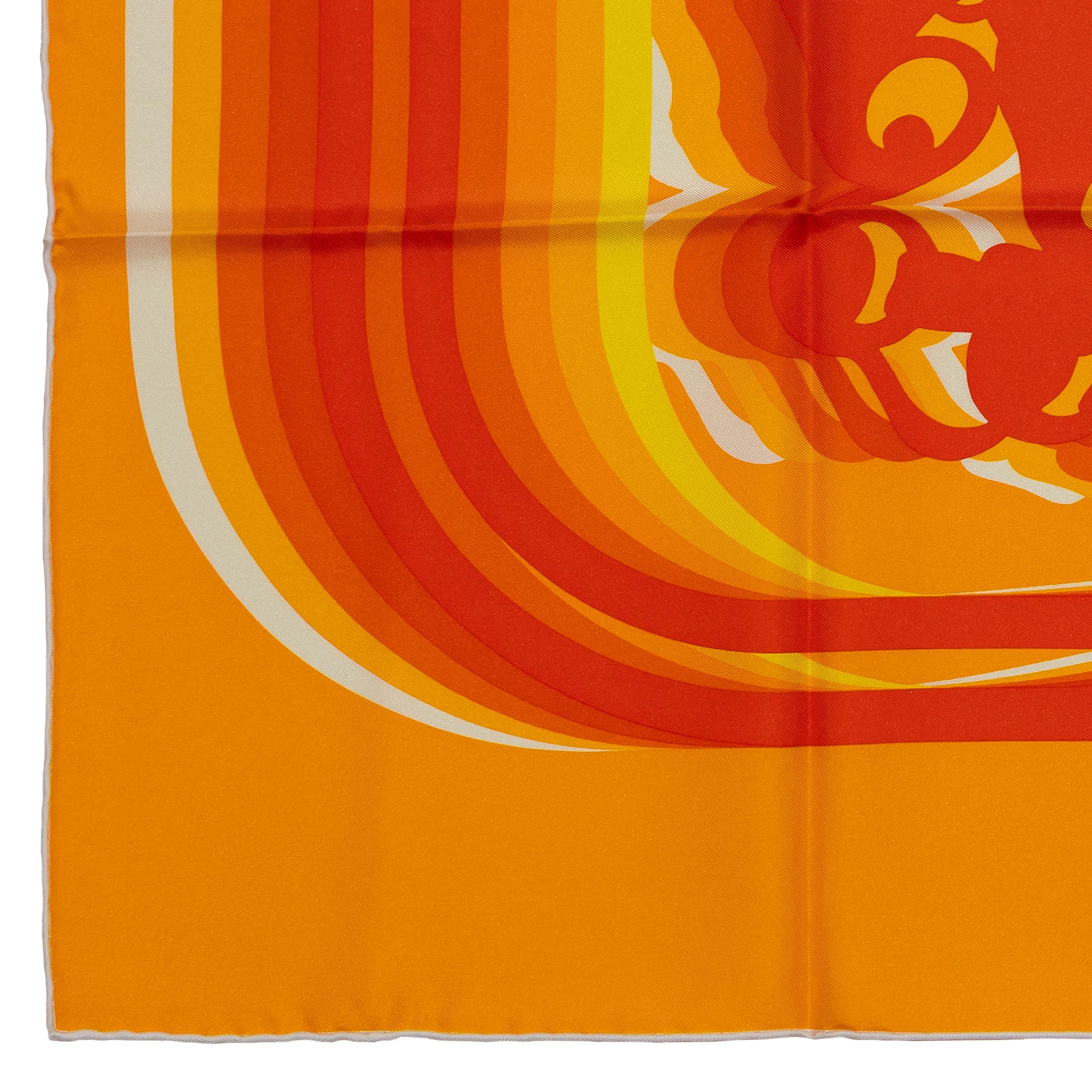 Auth. Hermès Foulard Brides de Gala Shadow - Soleil Orange Yellow - New Care Tag 6