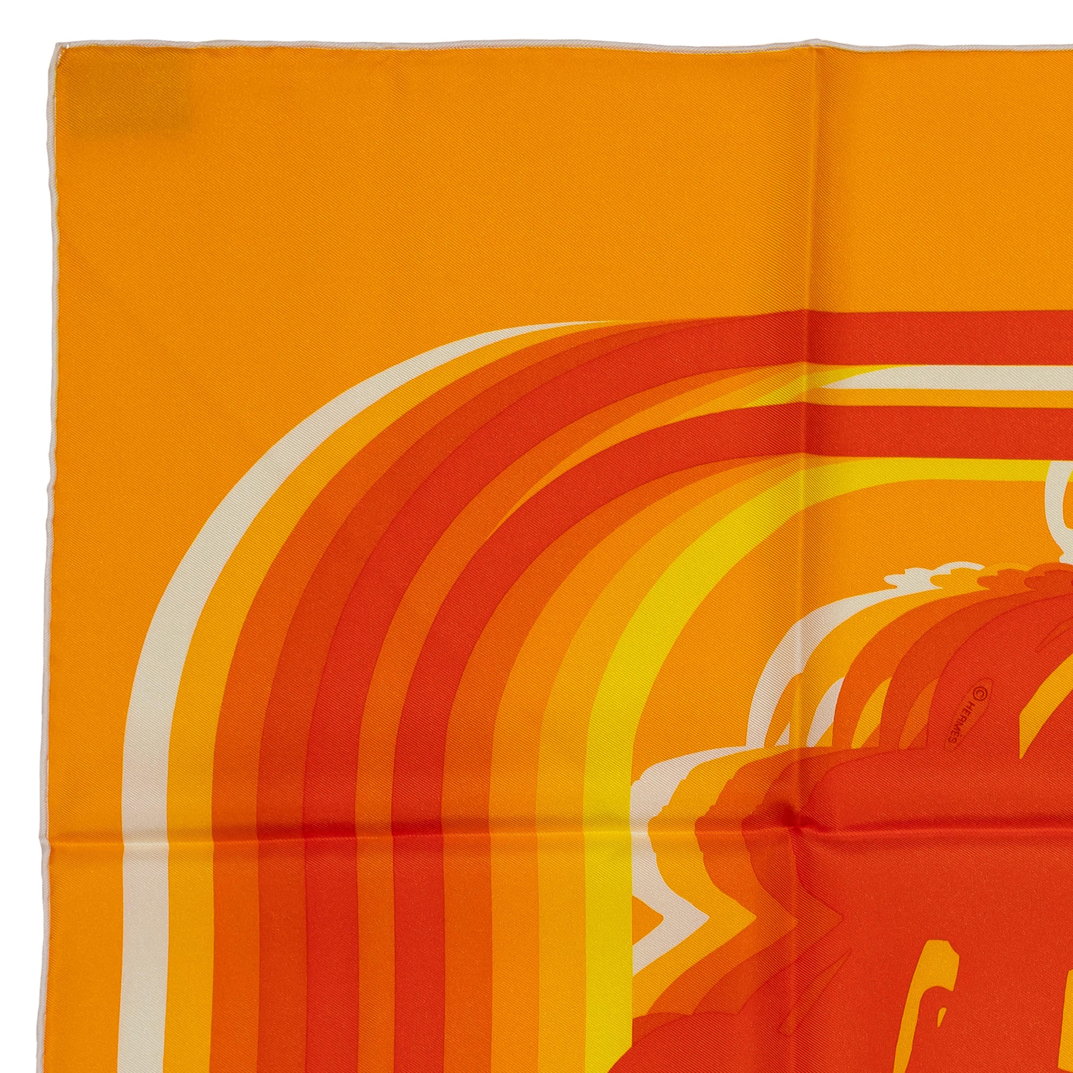  Auth. Hermès Foulard Brides de Gala Shadow - Soleil Orange Yellow - New Care Tag Pour femmes 