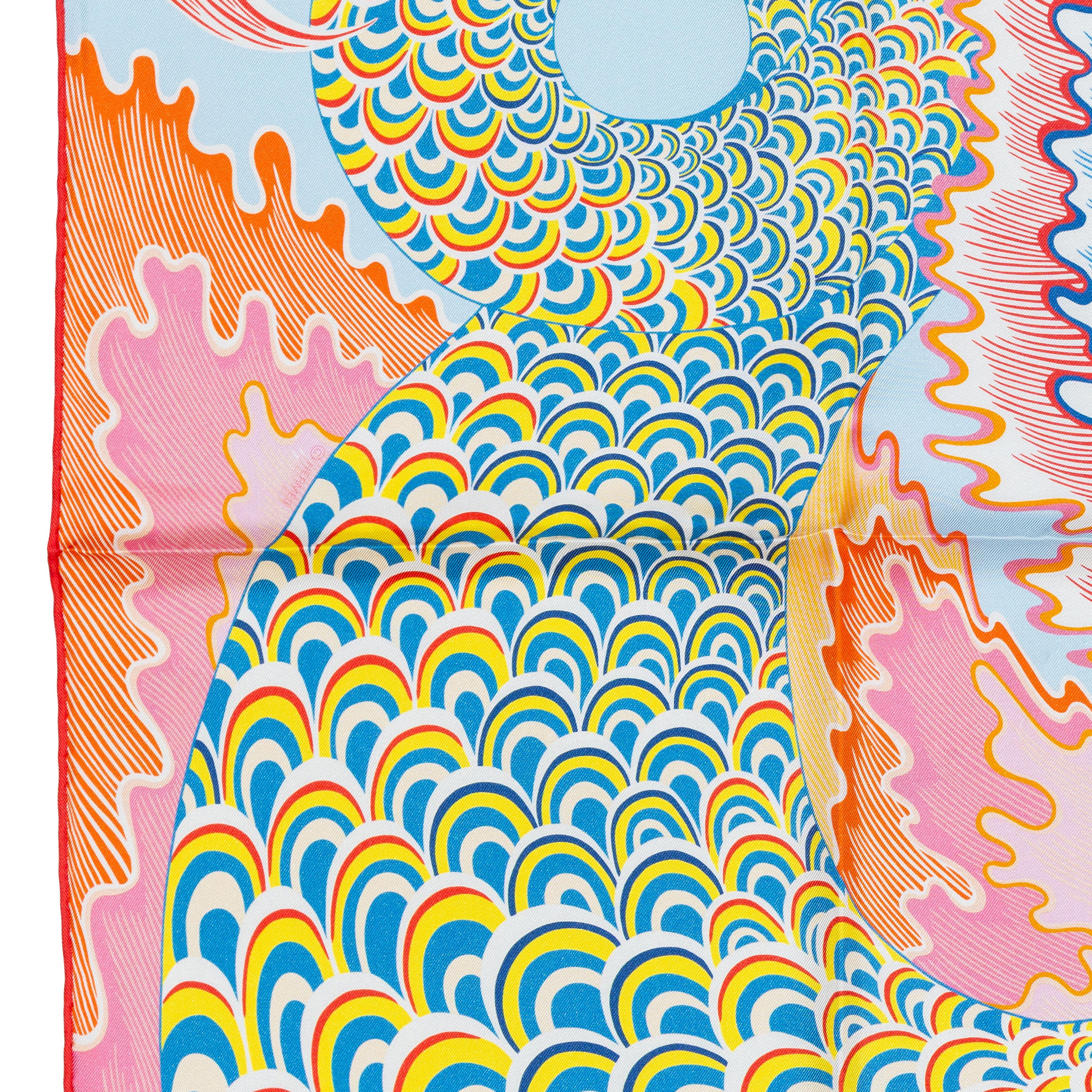 Auth. Hermès Foulard Cheval Sirène - Double Face - Bleu Ciel Rose New Store Tag en vente 1