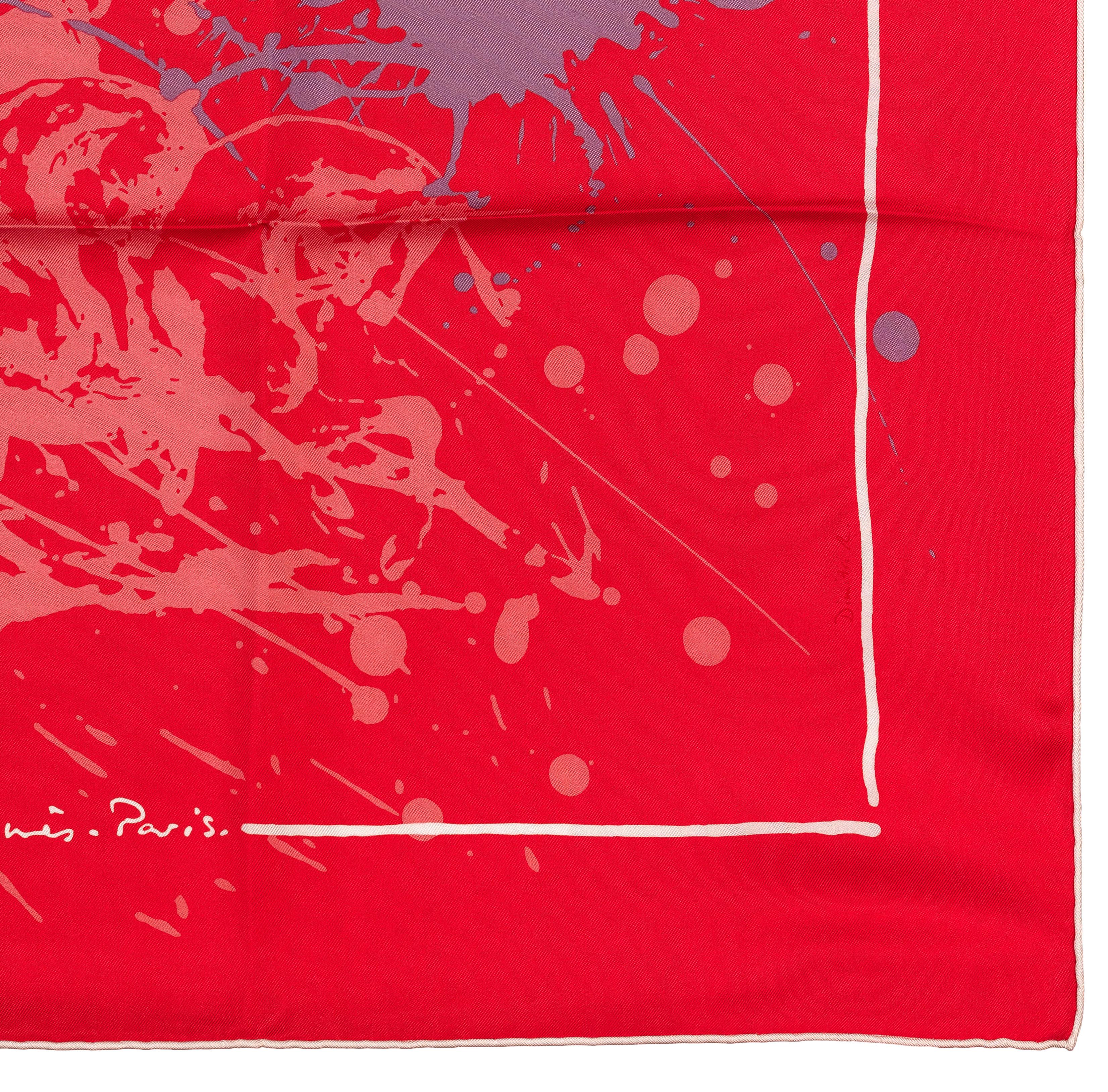 Auth. Hermes Foulard Cheval Surprise - White Red - NWCTS NEW Rare ! en vente 8
