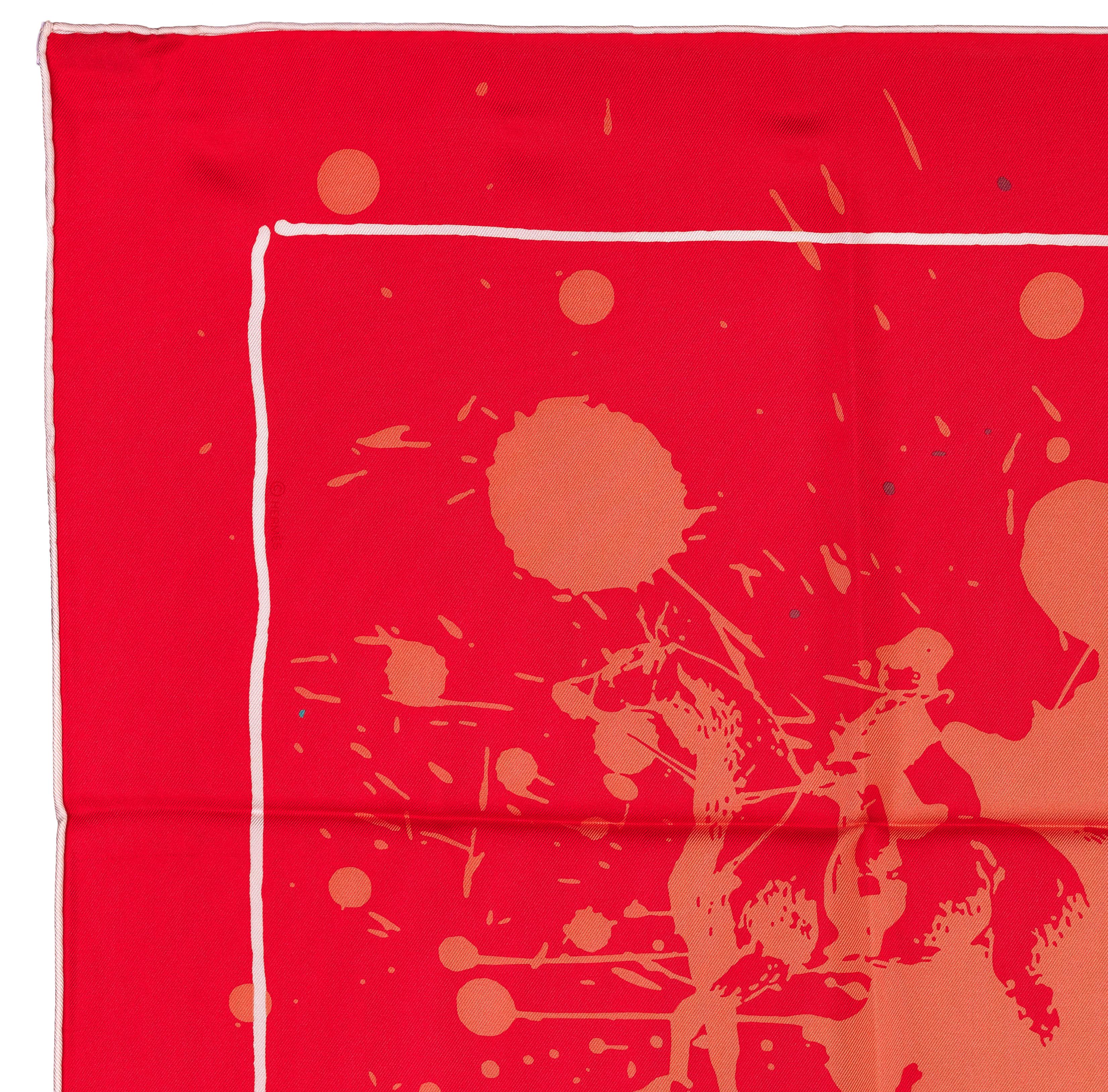 Auth. Hermes Foulard Cheval Surprise - White Red - NWCTS NEW Rare ! Pour femmes en vente