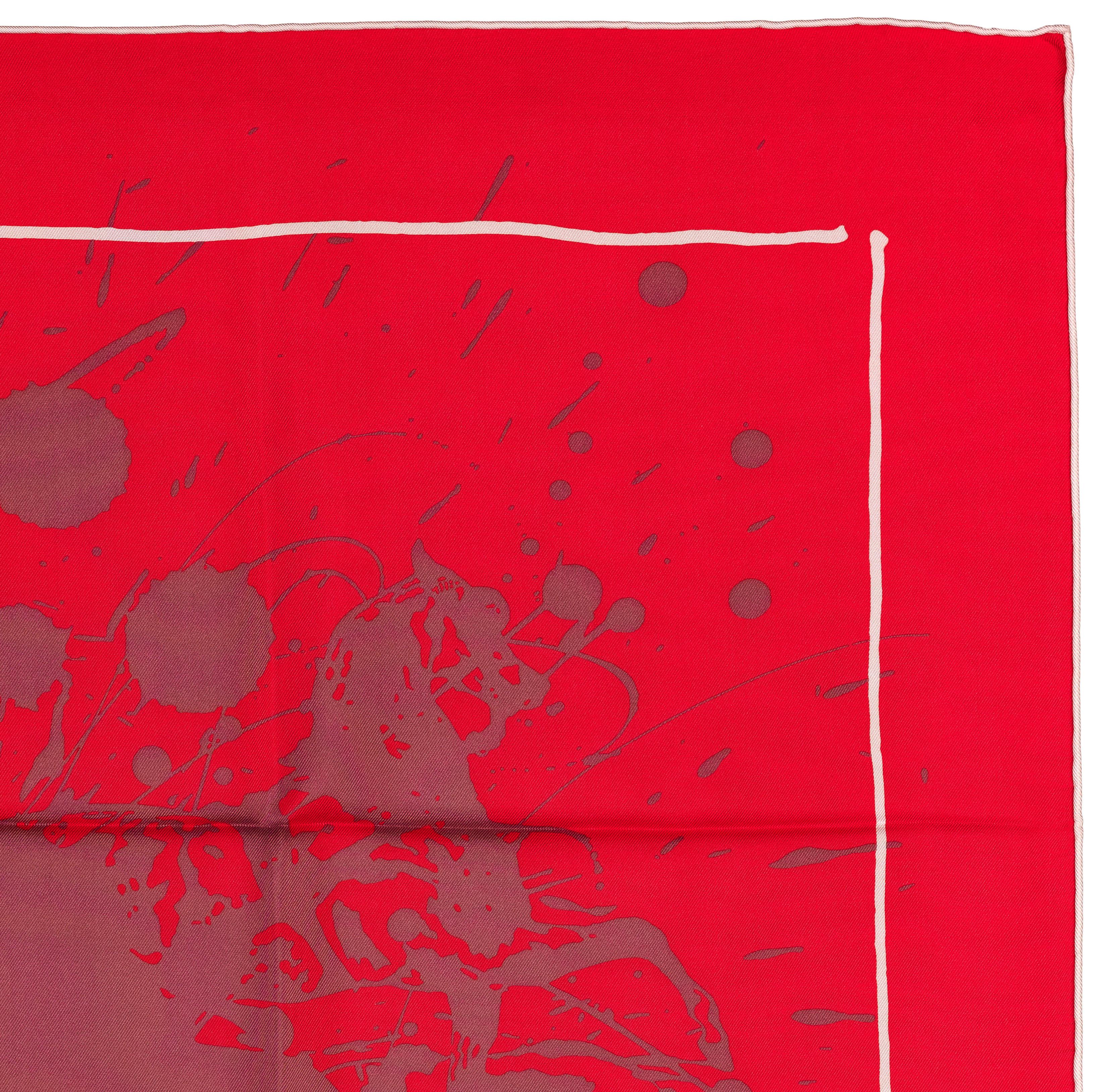 Auth. Hermes Foulard Cheval Surprise - White Red - NWCTS NEW Rare ! en vente 2