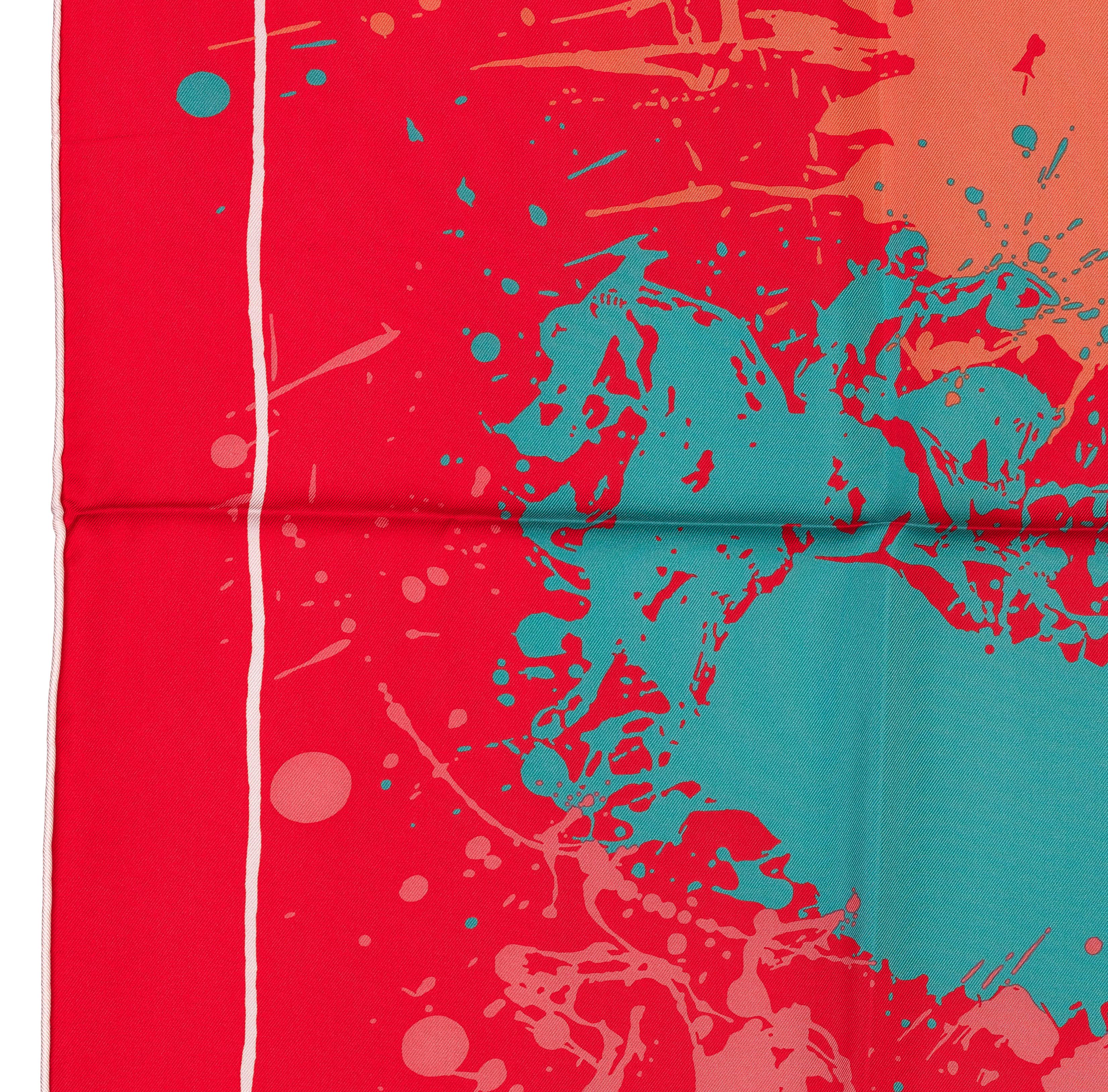 Auth. Hermes Foulard Cheval Surprise - White Red - NWCTS NEW Rare ! en vente 3