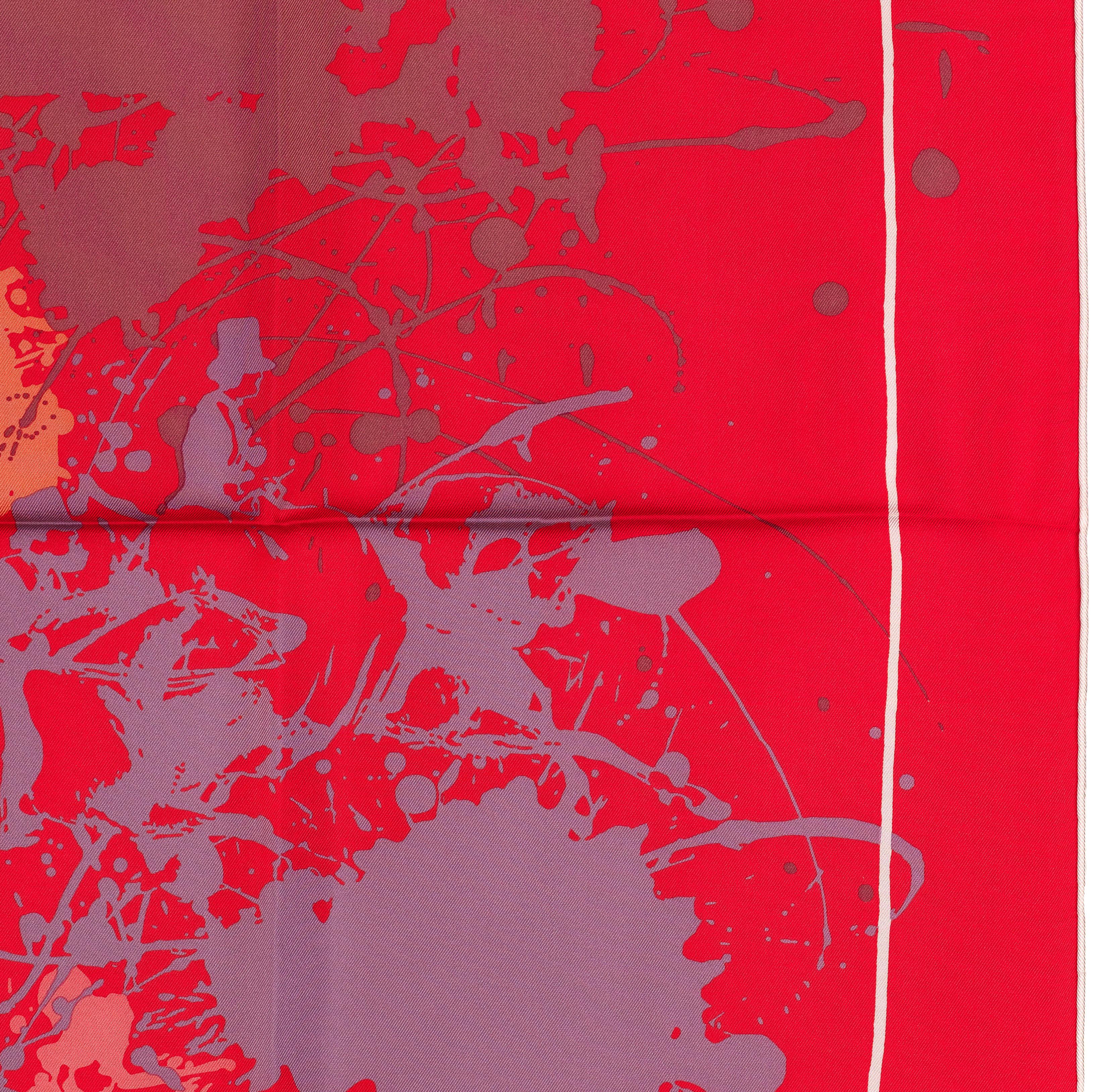 Auth. Hermes Foulard Cheval Surprise - White Red - NWCTS NEW Rare ! en vente 5